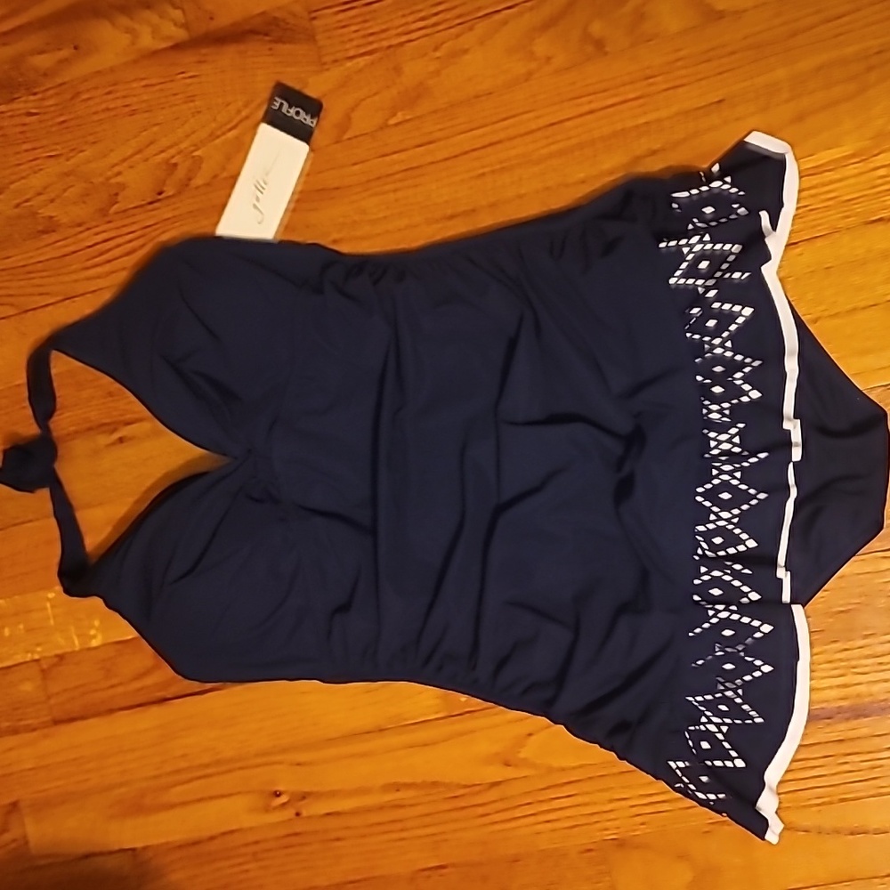 Navy Gottex Profile One Piece Swimsuit, Size 12